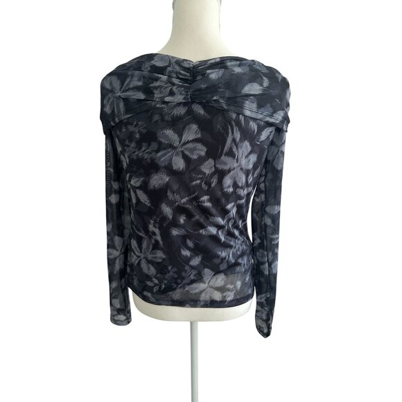 STEVE MADDEN Black Gray Mesh Wrap Top Size XL NEW with tags - Picture 5 of 7